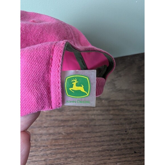 John Deere Pink Cap Hat Tractor Flowers Farmer Toddler One Size Elastic Back - Picture 6 of 8